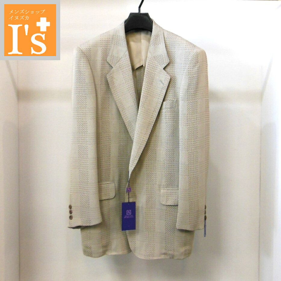 60%OFF【春夏 お買い得 OUTLET SALE】MARIANO RUBINACCI(マリアーノ ルビナッチ)ヴィンテージ×織り柄チェック デザイン 2つボタン 裏地背抜き ジャケット ベージュ系 【LLサイズ】 マリアーノ ルビナッチ服 アウトレット セール ブランド ゴルフ 服 日本製|メンズ ショップ イヌズカ
