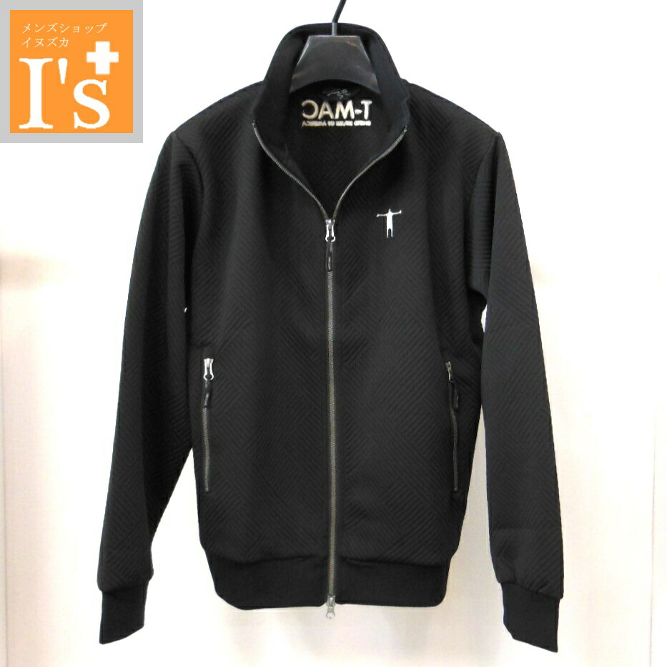 30%OFF【2025 新作 秋冬SALE】T-MAC（お茶マック）同色系×幾何学学凸凹柄 ひな型 長袖  フルジップ プルオーバー出どころ 伸ばすこと 貨物自動車上衣 上衣 黒いこと（黒いこと） 【44(M)】【46(L)】 レナウン お茶マック服 大売り出し ブランド名 ゴルフ 服 トップス