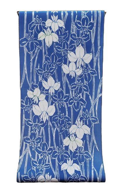 ::::: 言い慣わし的芸術品「日本の首都本染注染」ゆかた :::::御前上等の手当たり 着心地さらっと綿紅梅  ロイヤル青碧紺青地 花ショウブ花ショウブ尽くし柄（布切れ）◇  お仕立てもの（国内手縫い）◇￥11,000（税別）で承ります。