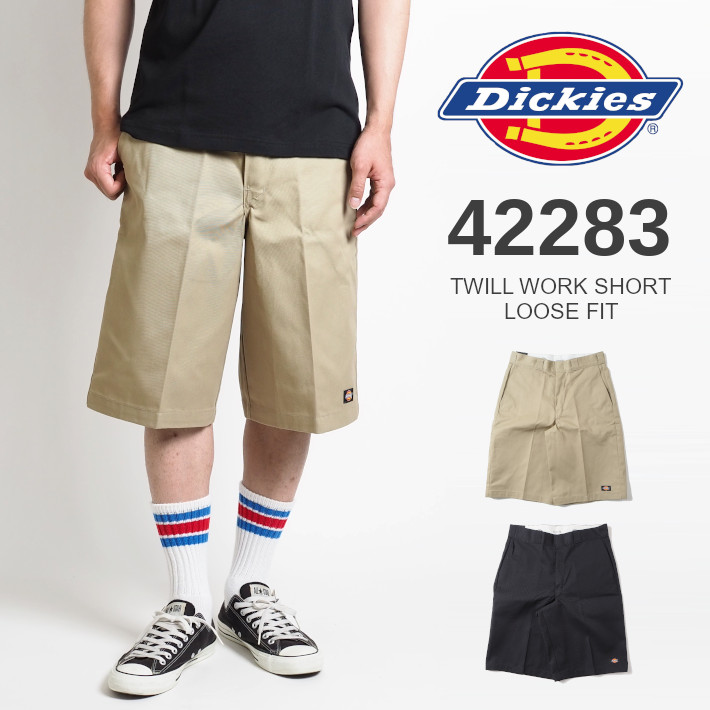 楽天市場 Dickies ディッキーズ ツイルワークショーツ ルーズフィット 42283 ハーフパンツ 半ズボン 太め ワイド 黒 メンズ カジュアル アメカジ ワークウェア ブランド 送料無料 M S Sanshin エムズサンシン