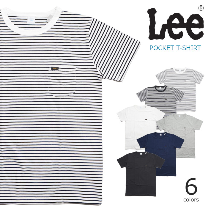 楽天市場 エントリーで全品ポイント10倍 8月4日時 Lee リー Tシャツ 半袖 胸ポケット付き Lt2858 半袖tシャツ ポケット Tシャツ ワンポイント 無地 ボーダー 白紺黒 メンズ レディース ペアルック カジュアル アメカジ ブランド M S Sanshin エムズサンシン