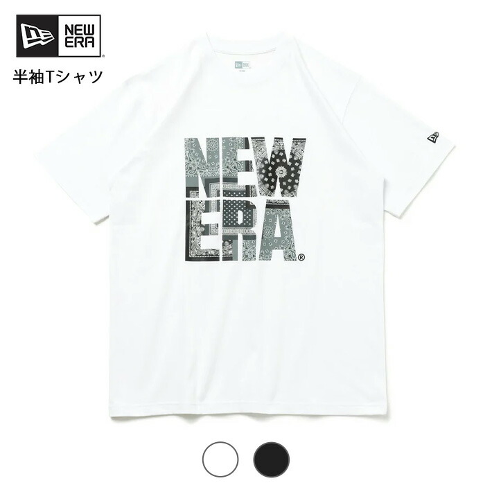 楽天市場 New Era ニューエラ 半袖tシャツ ボタニカル柄ロゴ Tシャツ 半袖 クルーネック ティーシャツ 白黒 メンズ カジュアル アメカジ ストリート スポーツ ブランド あす楽 M S Sanshin エムズサンシン