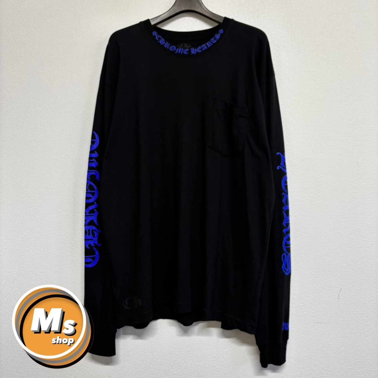 Chrome Hearts ネックロゴTシャツ XLサイズ ブラック×ブルー