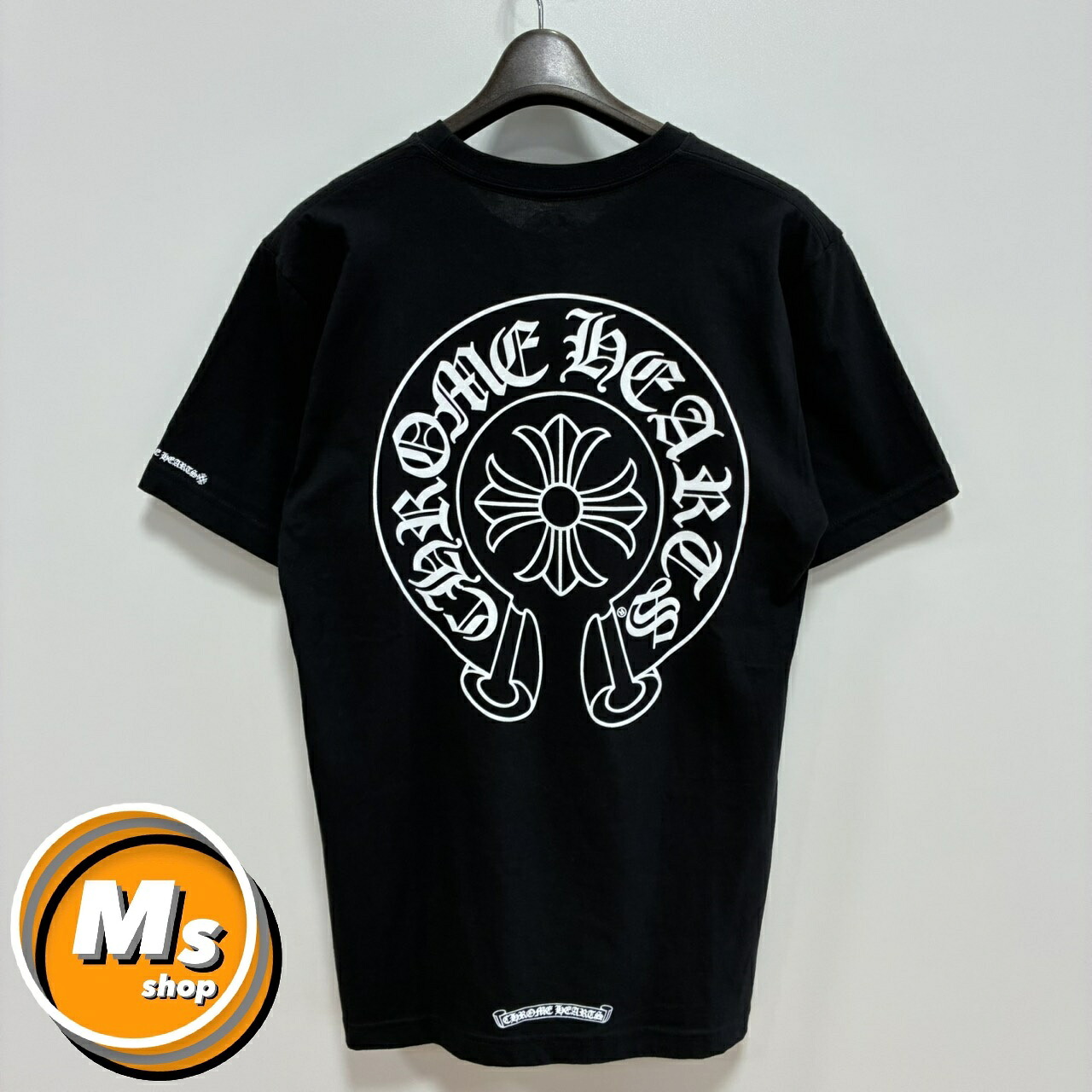 クロムハーツ 馬沓 黒 黒いこと 半袖 ティーシャツ トップス メンズ レディース M大きさ 新品未当て嵌める 2476