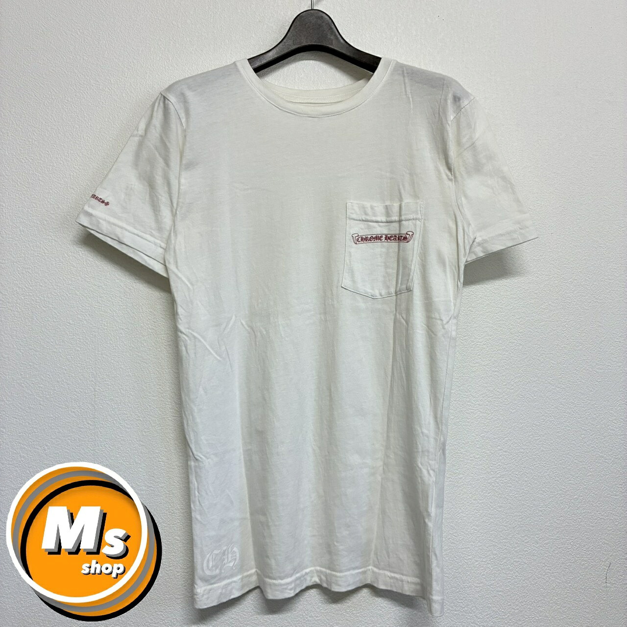 クロムハーツ 馬沓 白 白いこと 赤 赤いこと 半袖 プルオーバー トップス メンズ レディース M大きさ 美品 2598