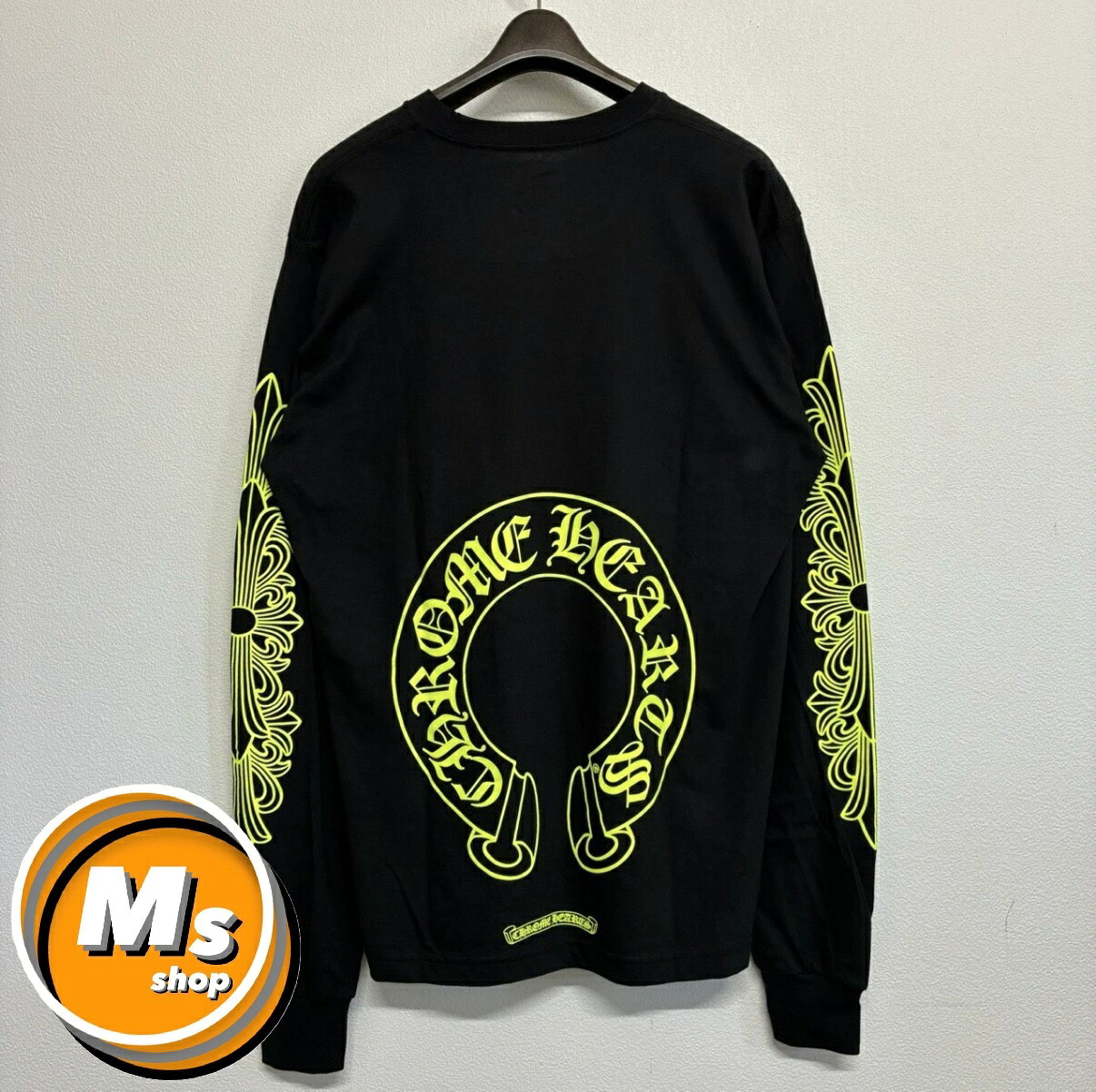 クロムハーツ ホースシュー 黒 ブラック 黄色 イエロー 長袖 ロングTシャツ ロンT トップス メンズ レディース Lサイズ 新品未使用 2752｜M&rsquo;s shop K3 店