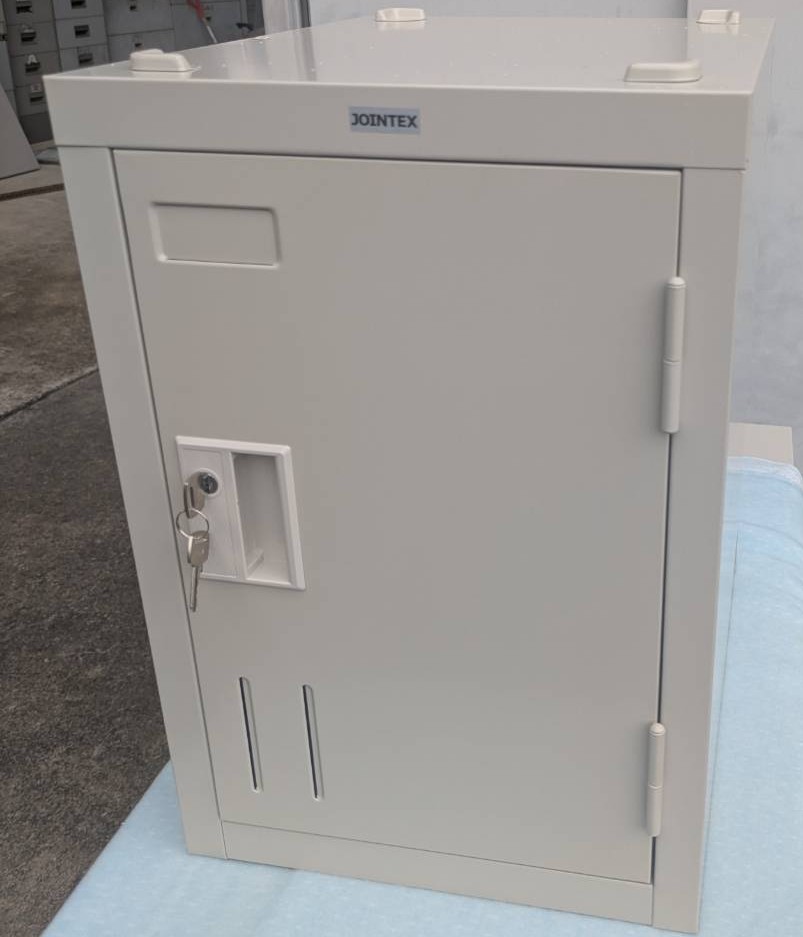 【わけあり　アウトレット（訳あり）】 １人用シリンダー錠ロッカー【運送事故品】 幅300×奥行400×高さ440mm ニューグレー色