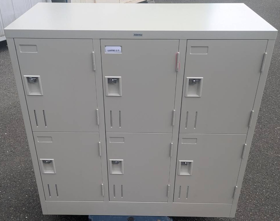 【わけあり　アウトレット（訳あり）】６人用ロッカー（南京錠対応）【運送事故品】幅900&times;奥行415&times;高さ880mmニューグレー色 SH-G6B｜オフィス家具専門店モリタスチール