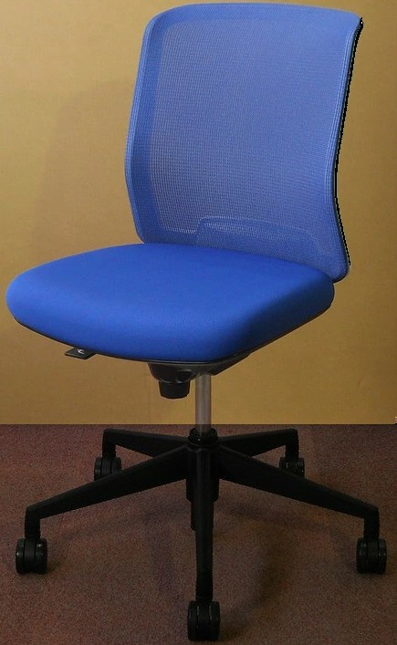 【棚卸し資産取り計らう】 【新品】 内田洋行 カリッサチェア 背：青色R（メッシュ） 座：青色（布張り）黒いことひな型 ナイロンキャスター ＊控え７脚
