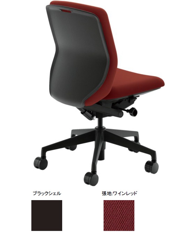 【店卸し資産取り計らう】 【 新品】 内田洋行 ウチダ クレネチェア ぶどう酒赤いこと色 （布張り） 黒いこと枠組み ナイロンキャスター KRA-100BC  5-353-1019 蓄積５