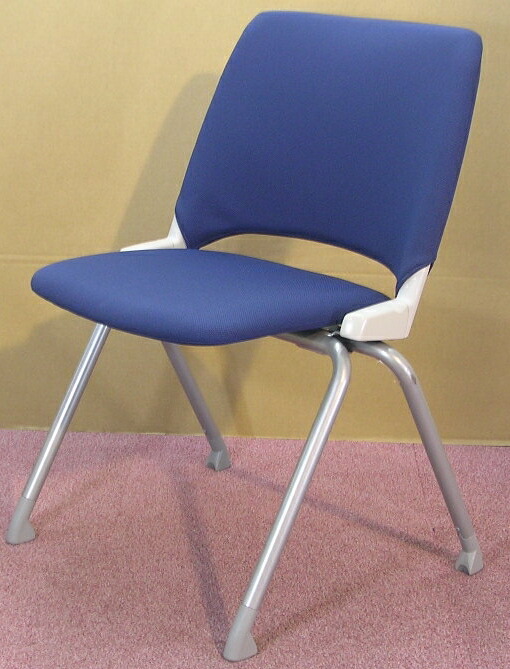 【わけあり アウトレット(訳あり)】 ミーティングチェア FM-350G ダークブルー色 (積み重ね可能)【送料無料】