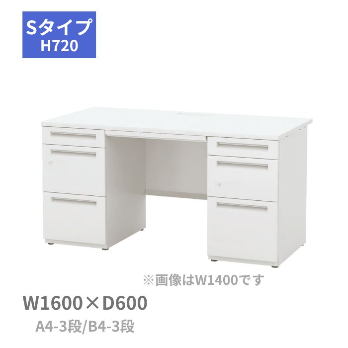 内田洋行 ウチダ UCHIDA スカエナ SCAENA Sタイプ 両袖デスク 両袖机 A4-3段・B4-3段 W1600×D600×H720mm 5-110-145