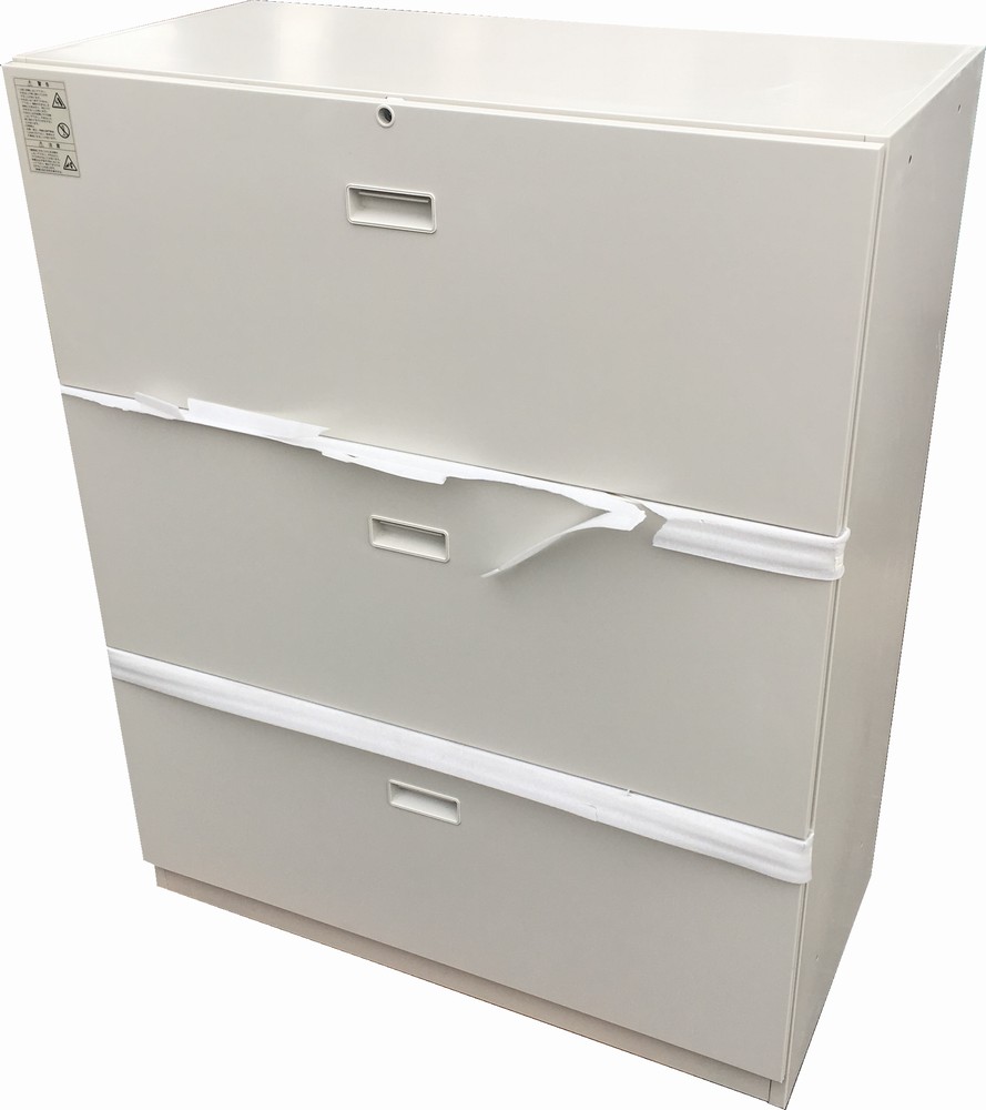 訳合いあり 逃げ口（訳あり）ラテラル３段収納家具 W900,D450,H1110粍 ネオ薄墨色色ジョインテックス FA-G11B