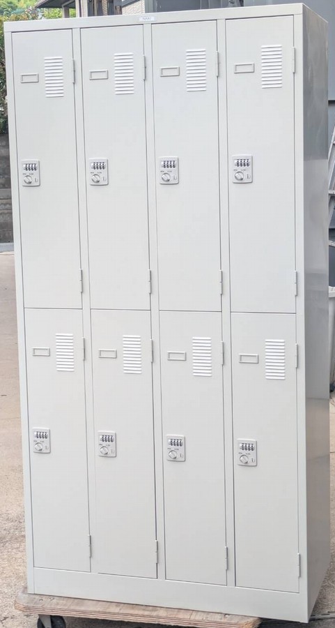 【中古】 ナイキ ダイヤル錠タイプ ８人用ロッカー ＡＷ色｜オフィス家具専門店モリタスチール
