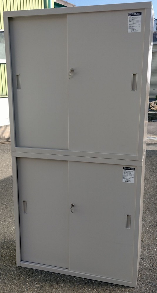 【中古】 コクヨ　引き違い書庫S-335F1　２台セットW880,D400,H1760（880&times;２連結）｜オフィス家具専門店モリタスチール