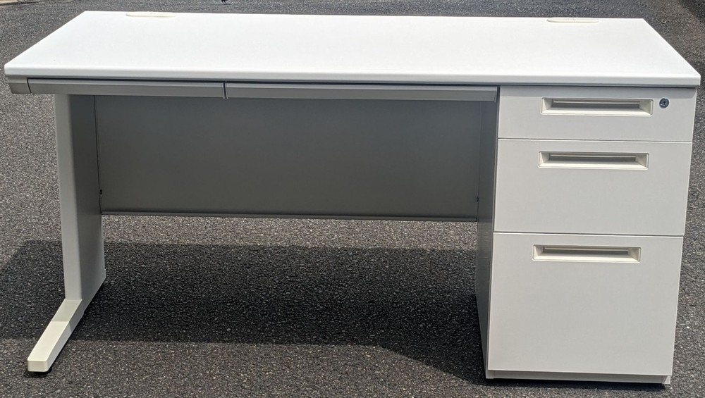 楽天市場】プラス フラットライン 片袖デスク ホワイト W1200 鍵付