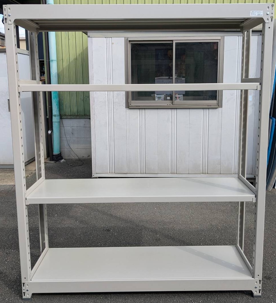 【中古】 コクヨ 中量ボルトレスラック H1830,W1550,D450ミリ 天地4段 耐荷重300kg/段(部材お届け) MM-A06554F1|オフィス家具専門店モリタスチール