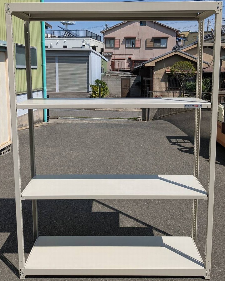 【中古】 三進金属工業 スチールラック (ボルトレスタイプ) H2110,W1505,D445ミリ 天地4段 (部材お届け) 軽量ラック|オフィス家具専門店モリタスチール