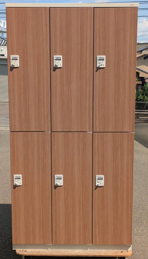 【中古】 プラス　６人用ロッカー ダイヤル錠タイプ（ダイヤル検索キー付き） W900×D515×H1790mm LZ-6D