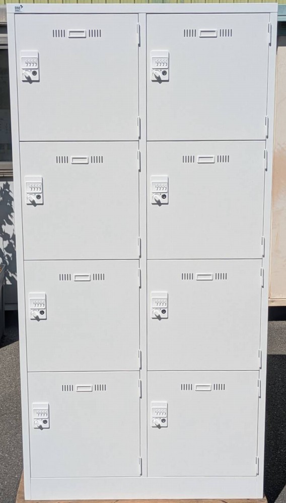 【中古】 生興 8人用ロッカー ダイヤル錠タイプ （ダイヤル検索キー付き） W900×D515×H1790mm SLDW-8W 【北海道、沖縄や離島は配送不可です】【日曜・祝日・夜間配達不可です】