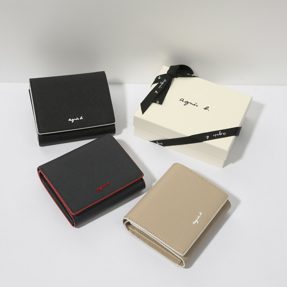 アニエスベー agnesb 財布 レディース 二つ折り 2つ折り コンパクト 薄い ミニ ブランド 本革 かわいい シンプル おしゃれ ミニマル 軽い 小さめ ミニウォレットコンパクト財布 折り畳み 大人 革 サフィアーノレザー おしゃれ かわいい OAW02M-01｜M.S.B.M