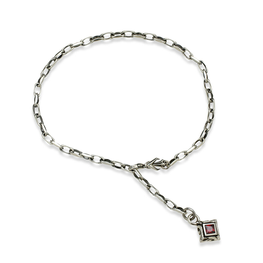 【堅苦しさエムズコレクション】【直営店】【M\u0027s Collection】ボビーソックス 腕輪 チェーン店 しろがね色 宝飾品 佩び物 キュービックジルコニア サファイア 黒いこと 青色 メンズ レディース ユニ一発やる ありの実 差し上げ物 差し上げ物 メイドインジャパン 貨物輸送無料