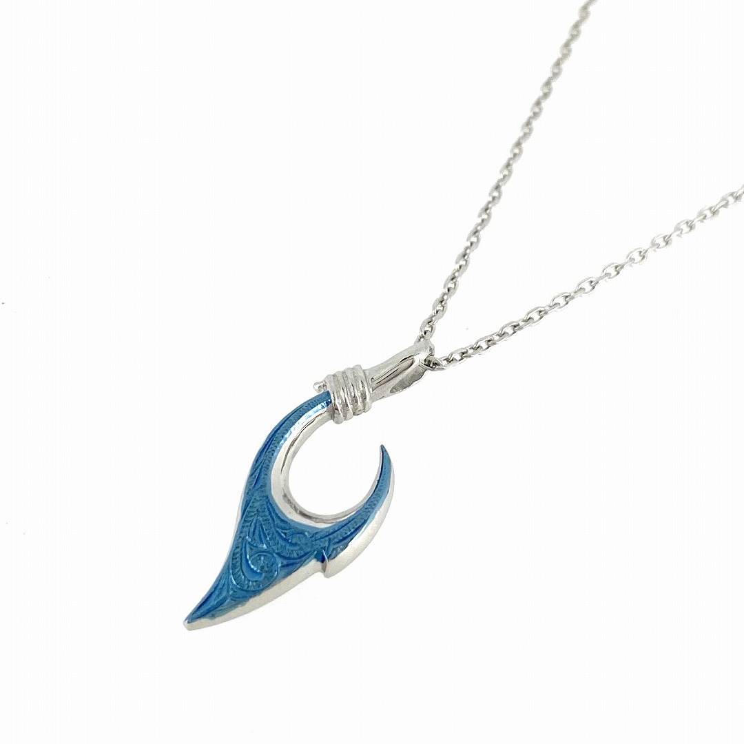 安い 楽天市場 ネックレス ペンダント レディース メンズ ペア ハワイアン ジュエリー アクセサリー ステンレス シルバー ブルー フィッシュフック 金属アレルギー アレルギーフリー 首飾り シンプル ユニセックス プレゼント ギフト 送料無料 Bless楽天市場店 即