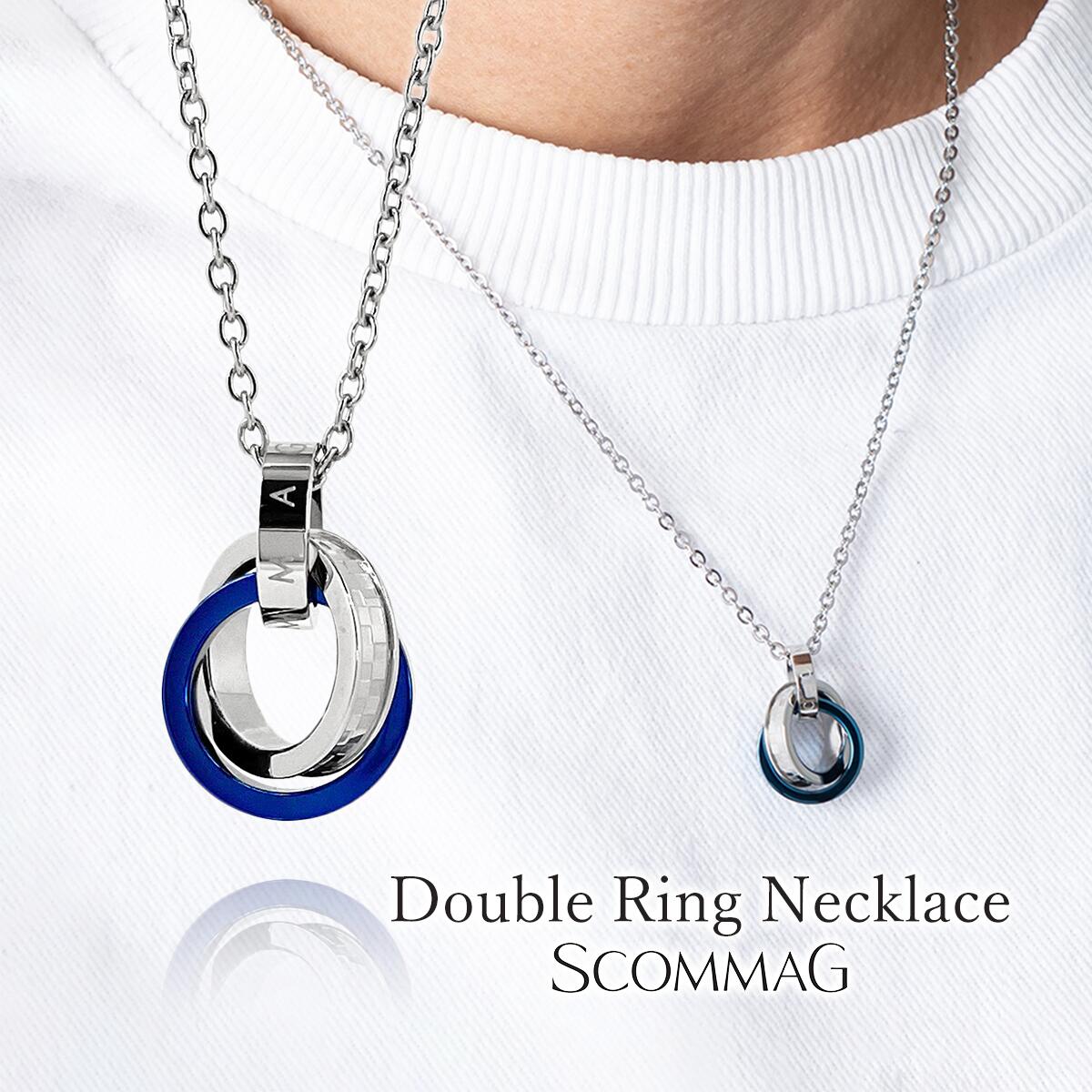 楽天市場】ダブルリングネックレス【ステンレス ネックレス メンズ