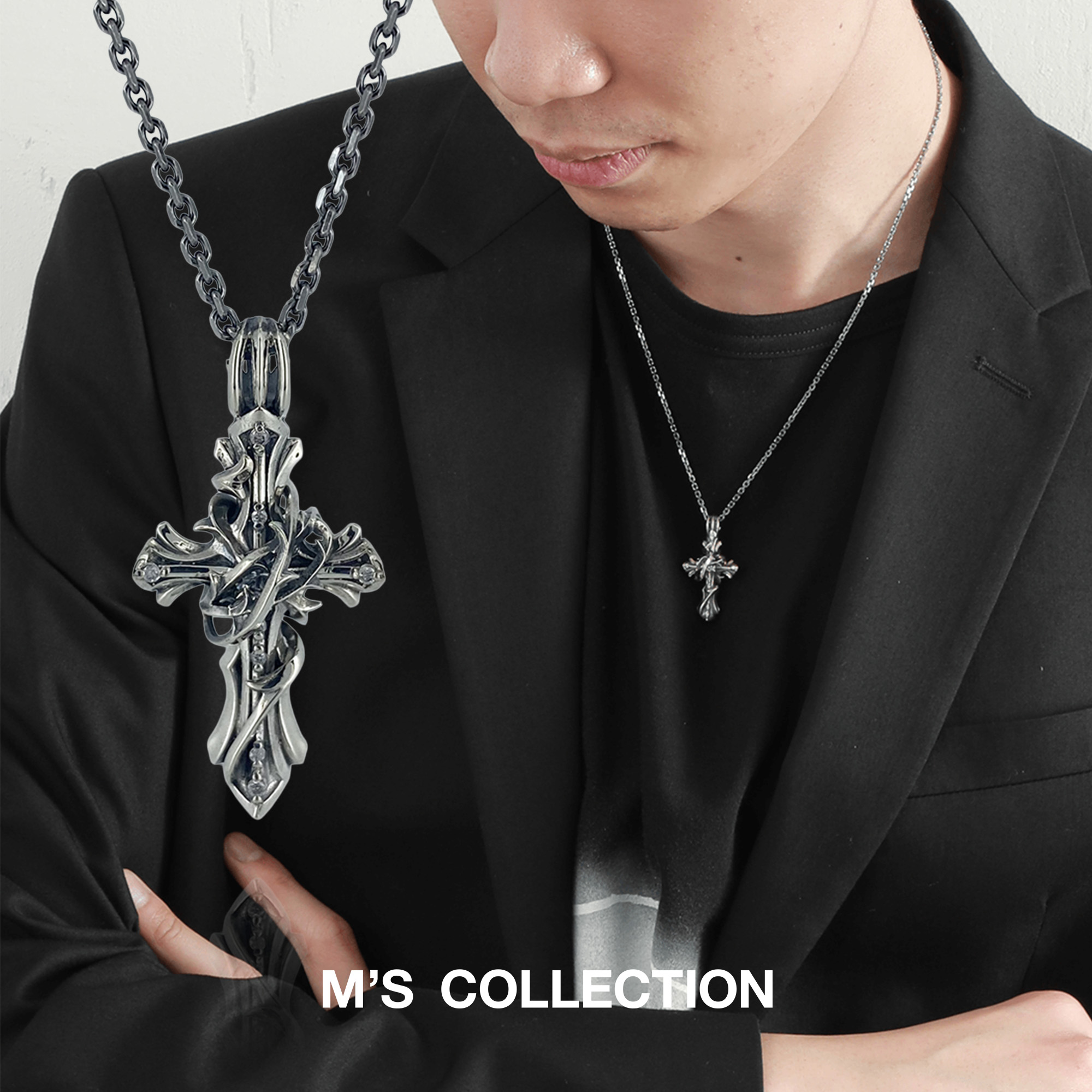 【公式エムズコレクション】【直営店】【M's Collection】THORN CROSS DIAMOND PENDANT M|BLESS店