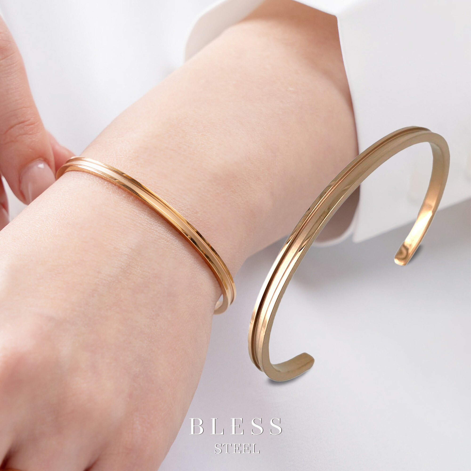 ステンレスバングル(S)【ステンレス バングル レディース BLESS ブレス】 6,768円