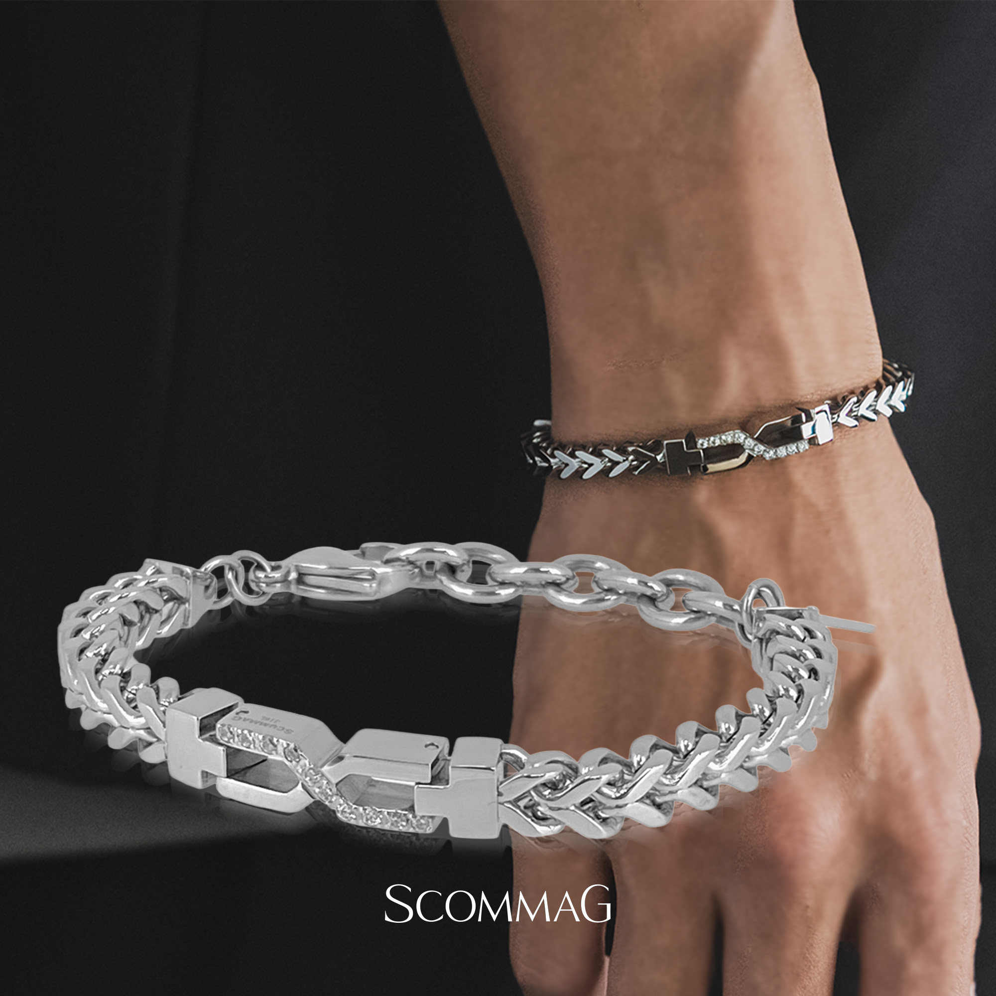 楽天市場】クロスチェーンブレスレット(L)【ステンレス ブレスレット