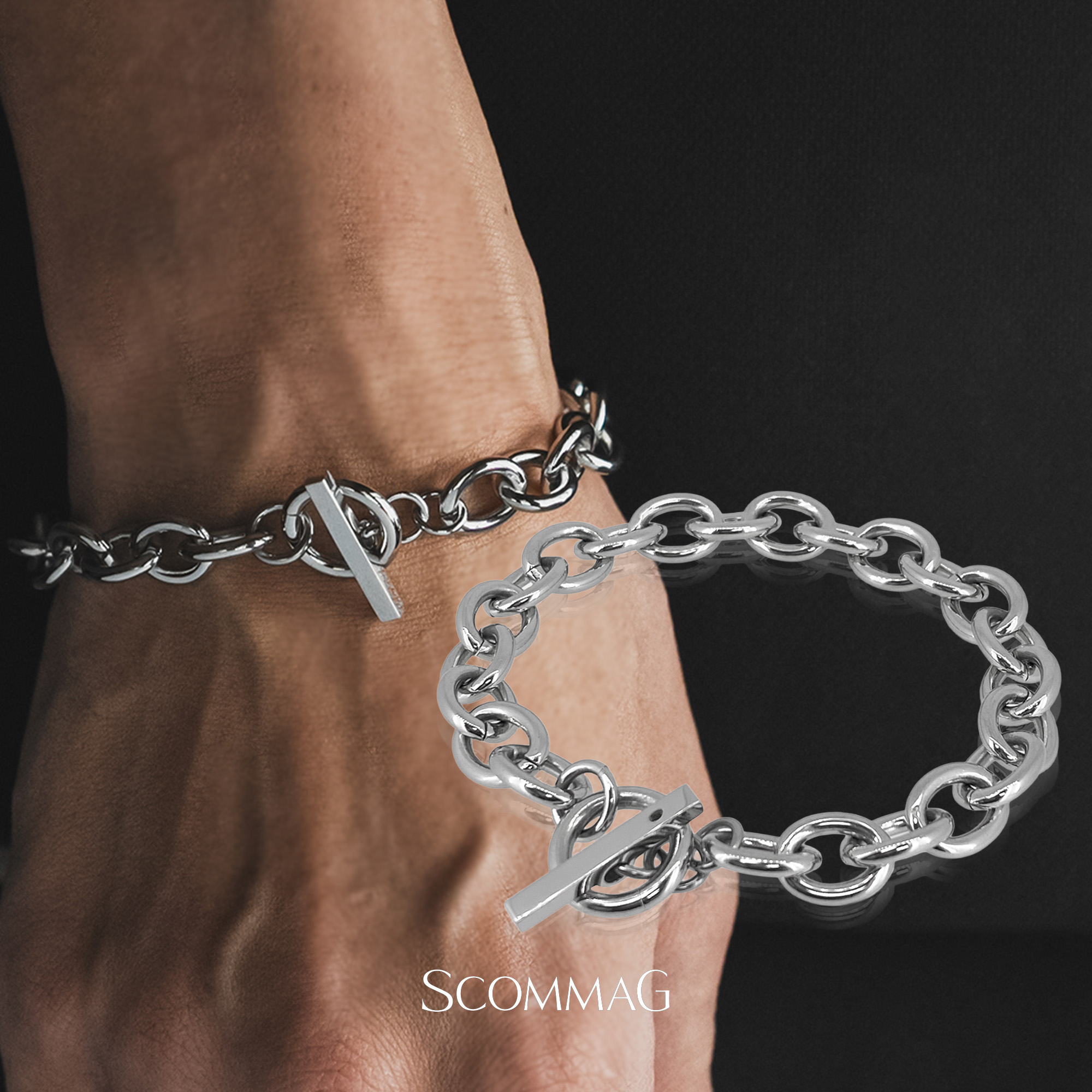 マンテルチェーンブレスレット(L)【ステンレス チェーン メンズ SCOMMAG エスカマジー チェーンコレクション】