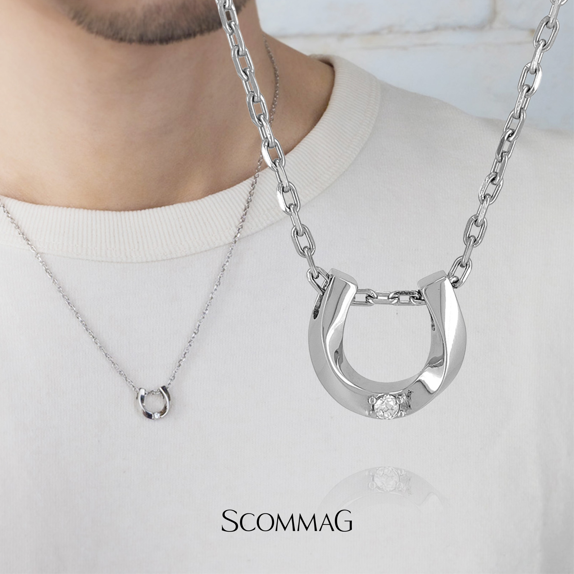 ホースシューネックレス【ステンレス ネックレス メンズ SCOMMAG エスカマジー】|BLESS店