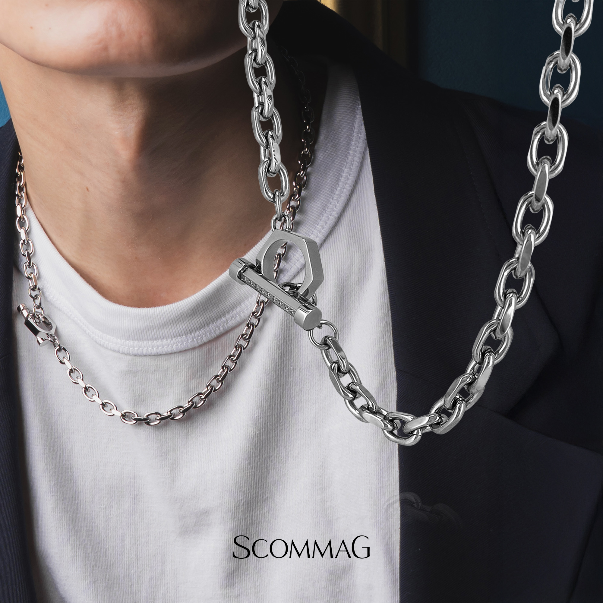 マンテルチェーンネックレス【ステンレス ネックレス メンズ レディース SCOMMAG エスカマジー】|BLESS店