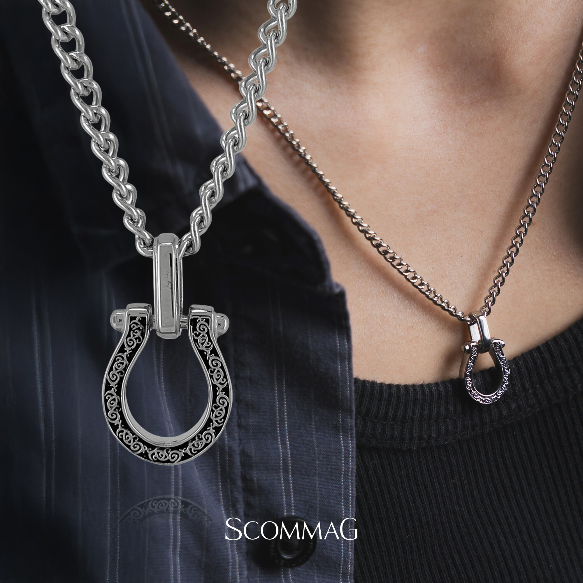 クラシックホースシューネックレス【ステンレス鋼 首飾り メンズ レディース SCOMMAG エスカマジー 古典派音楽】