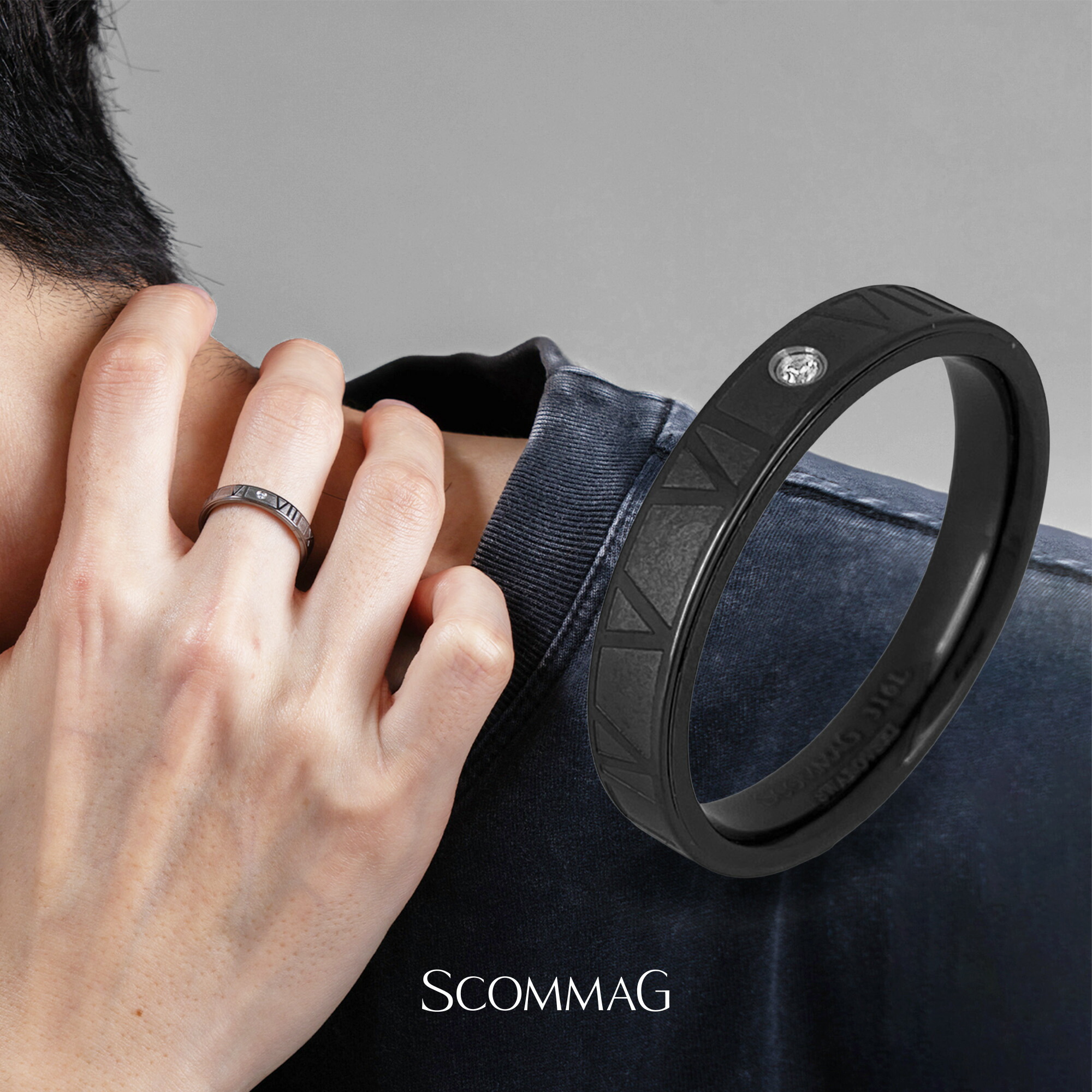 【刻印無料サービス】クロックナンバーリング【ステンレス リング メンズ SCOMMAG エスカマジー】