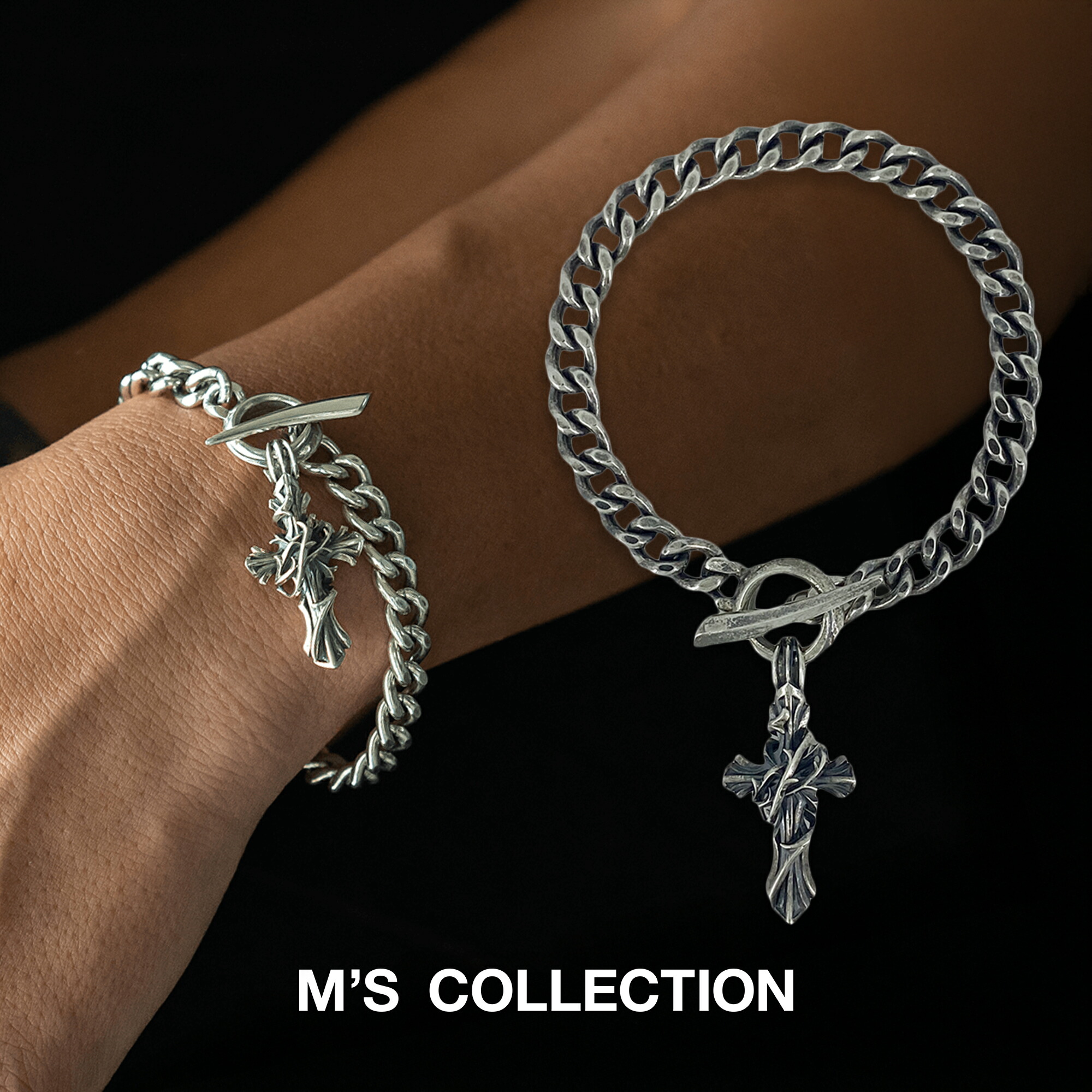 【公式エムズコレクション】【直営店】【M's Collection】THORN CROSS CHAIN BRACELET｜BLESS店