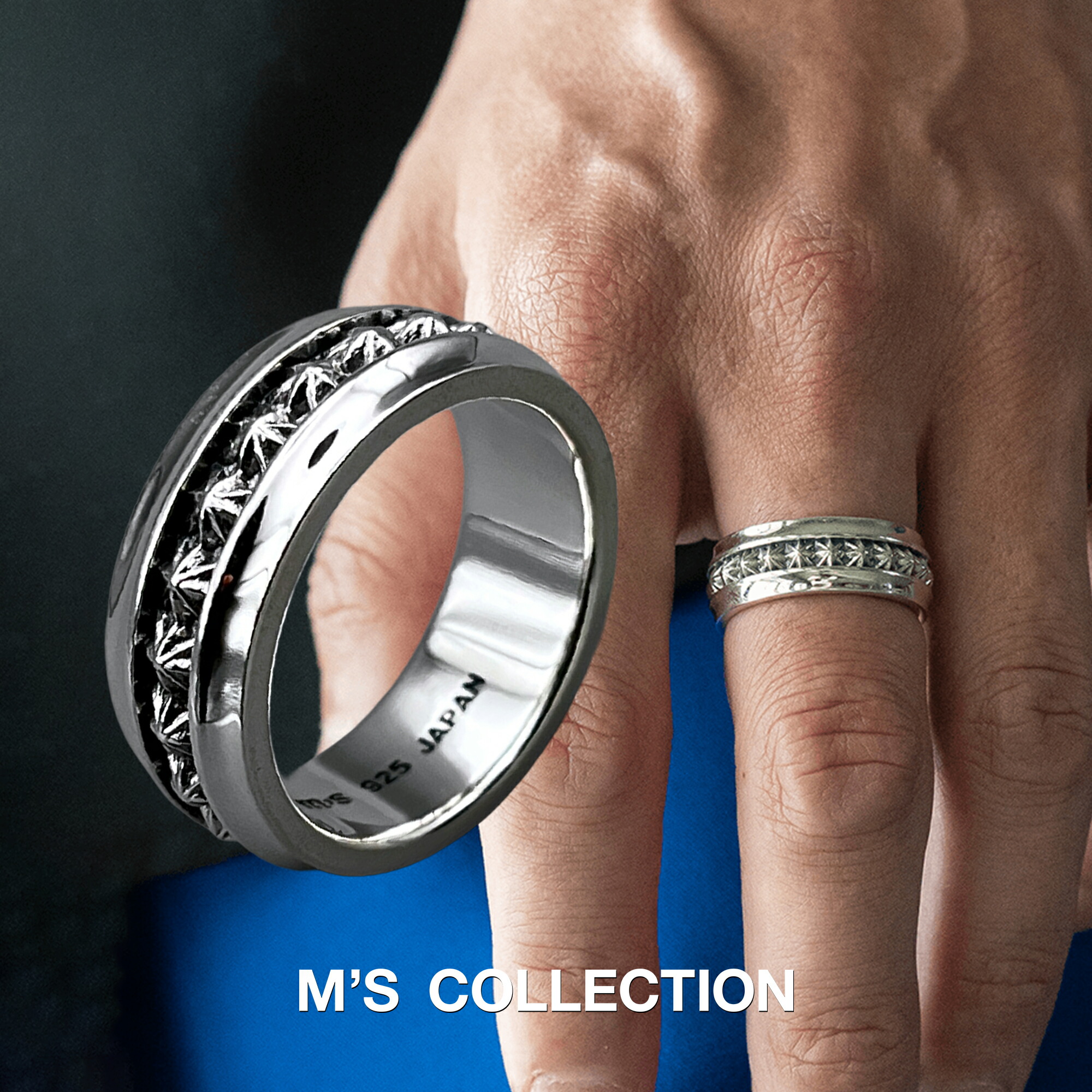 【公式エムズコレクション】【直営店】【M Collection】TRIPLE X STUDS HARF ROUND RING