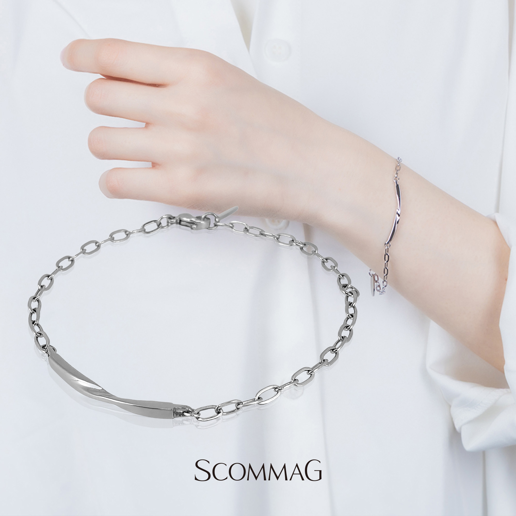 ツイストスマートブレスレット(S)【ステンレス鋼 腕輪 レディース 有りの実 SCOMMAG エスカマジー】