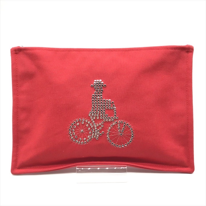 【中古】超美品 HERMES エルメス ヴェロシペディスト 銀輪 木目細か 車寄せ 赤いこと k1672