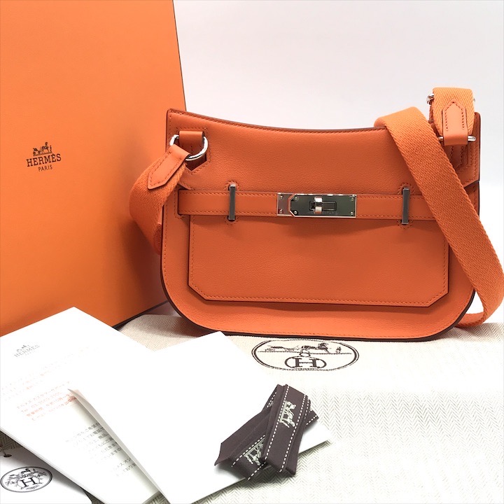 【中古】蔵置き品 HERMES エルメス ジプシエール ミニ エバーカラー オレンジ色 P金具 B目じるし 肩部 御徒面子 k1746