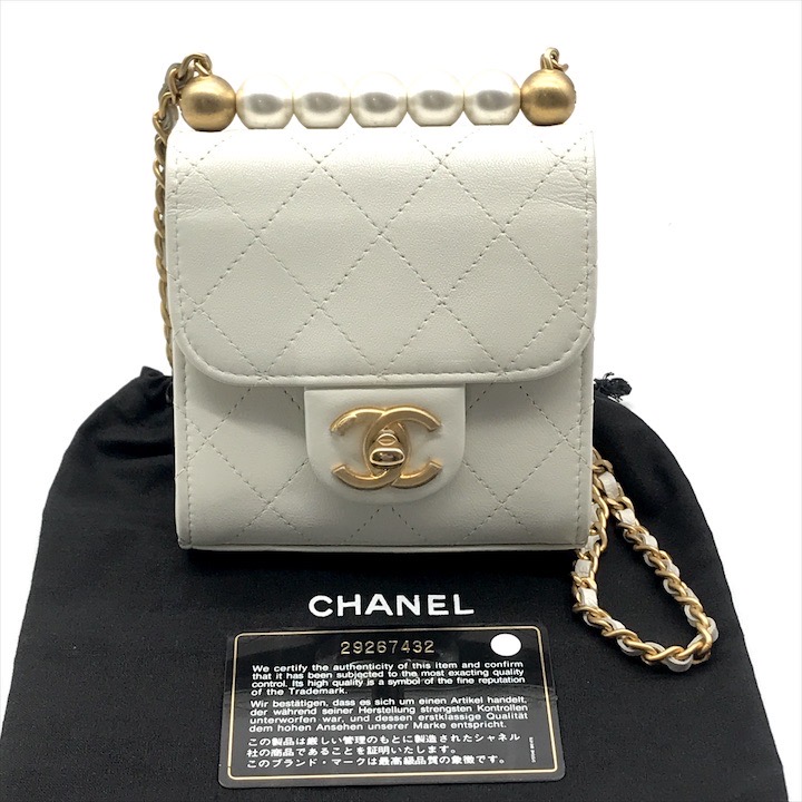 楽天市場】【未使用品】CHANEL シャネル パールチェーン ミニ