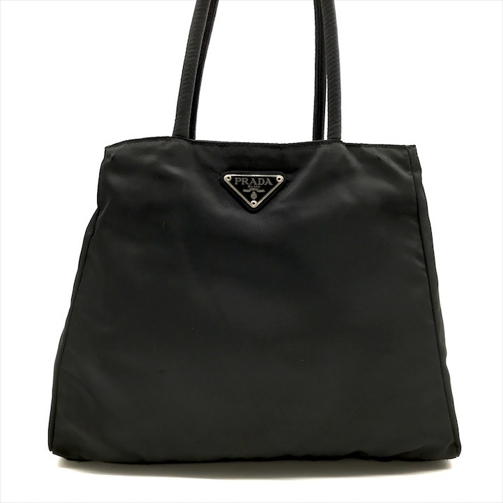 PRADA 折りたたみ傘　黒　プラダ プラダ PRADA 折りたたみ傘 黒 小物 ロゴ ナイロン レディース