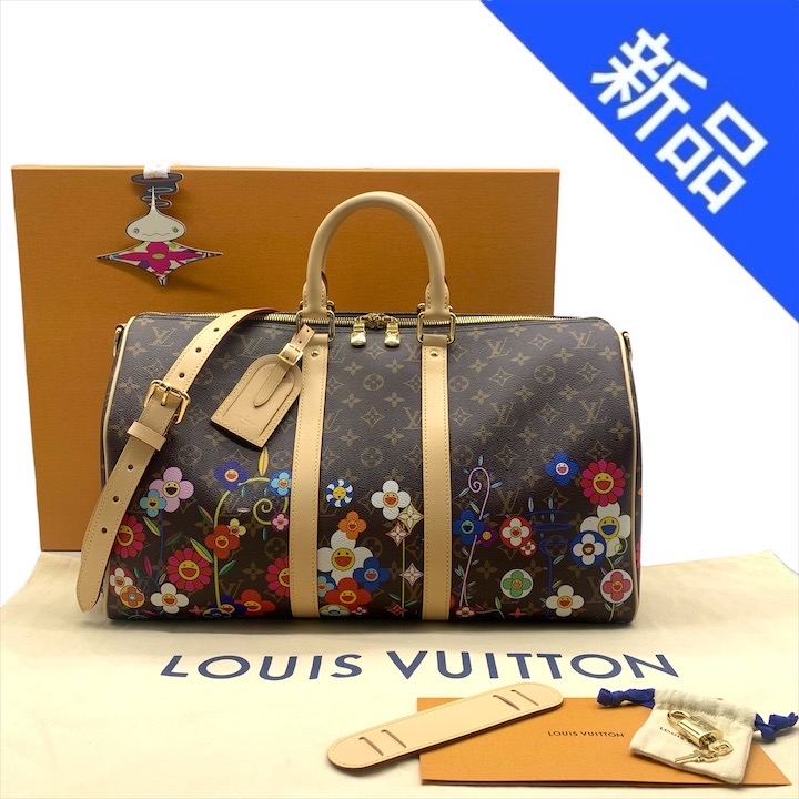 【中古】国内定め事品 新品 LOUIS VUITTON Takashi Murakami ルイヴィトン 村上隆 モノグラム キーポルバンドリエール 45 豆の町 御徒面子 m13869