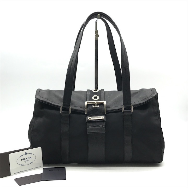 楽天市場】【中古】良品 PRADA プラダ 三角ロゴ プレート 2way
