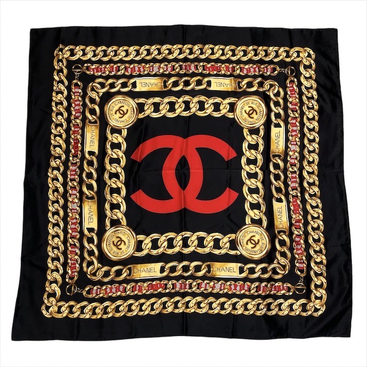 【匿名配送】CHANELシャネル　大判スカーフ　❤︎ CHANEL シャネル スカーフ 大判 - メルカリ
