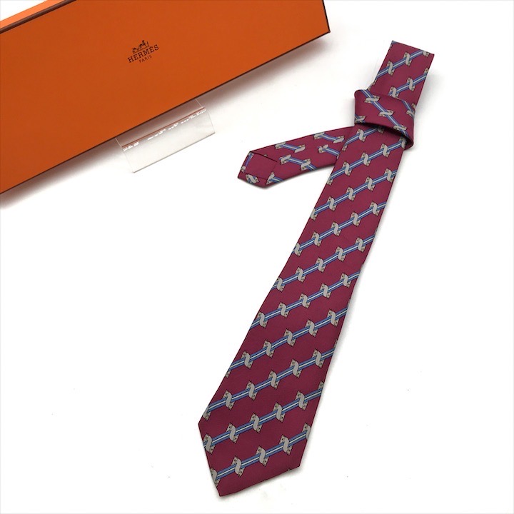 【中古】美品 HERMES エルメス タイ 地絹 マルチ色つや メンズ 服飾小物 k4590