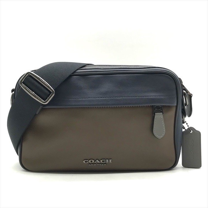 ✨良品✨ コーチ ショルダーバッグ カメラバッグ シグネチャー レザー ブラック COACH コーチ ショルダーバッグ レディース レザー カメラバッグ