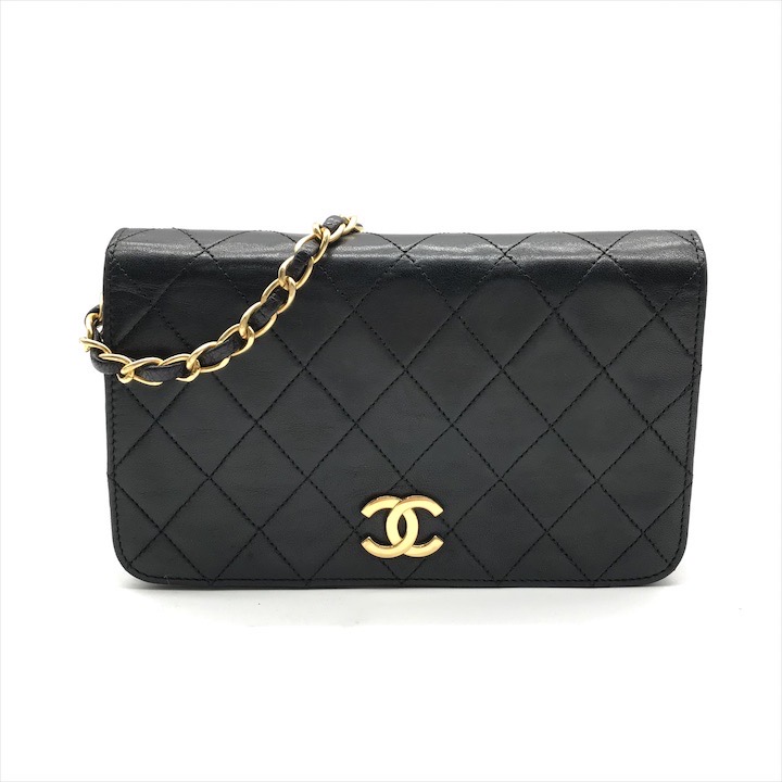 【中古】良品 CHANEL シャネル ココマーク うしろ押し鍵を掛ける ミニ マトラッセ 子ヒツジ人はだ チェーン店 肩先 御徒面子 黒いこと a7429