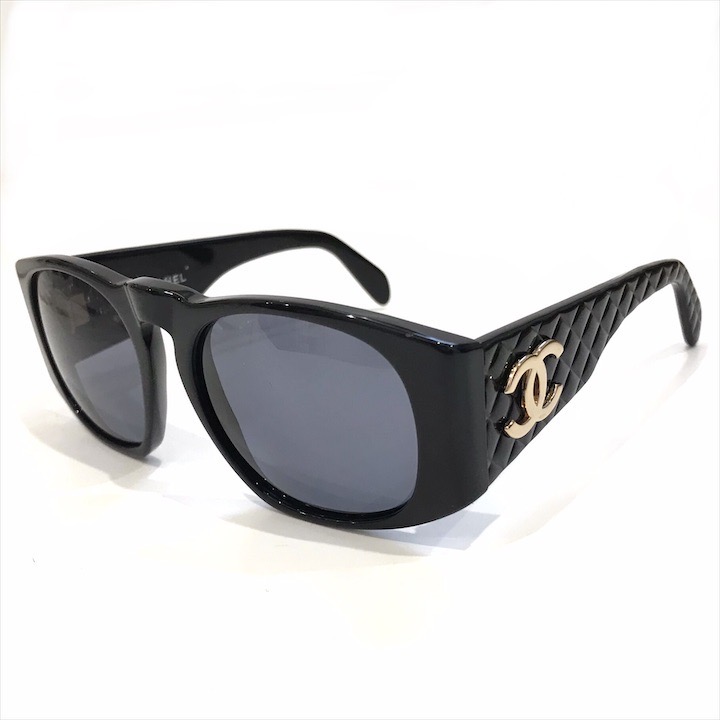 美品　シャネル　サングラス　度入り　ココマークマトラッセ　べっ甲　ゴールド金具 CHANEL シャネル サングラス マトラッセ 01450 ココマーク べっ甲調